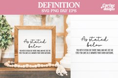 As Stated Bellow Definition SVG Cut File and Sublimation