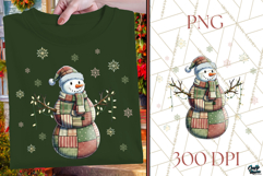 Christmas Lights Patchwork Snowman | Christmas Png Design Product Image 1