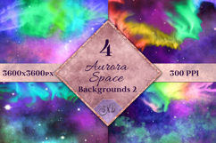 Aurora Space Backgrounds Set 2 - 4 Images Product Image 1