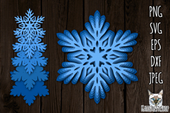 Christmas Ornament SVG, 3d layered papercut snowflake Product Image 1