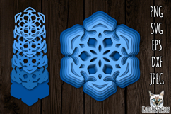 Christmas Ornament SVG, 3d layered papercut snowflake Product Image 1