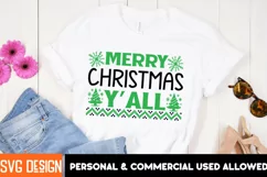 Merry Christmas Y'all SVG Design ,Merry Christmas SVG Product Image 2