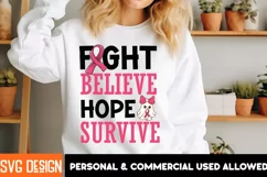 Fight Believe Hope Survive SVG | Breast Cancer SVG | Cancer Product Image 2