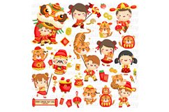Year of the Tiger Clipart - Tiger Chinese New Year Clipart Product Image 2