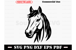 Horse Head Face SVG PNG DXF EPS PDF Product Image 1