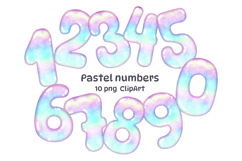 Pastel number clipart Product Image 1