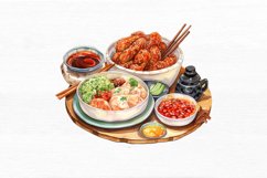 Asia Foods Watercolor Sublimation Clipart Product Image 3