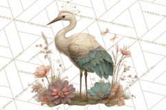 Green Chinoiserie Clipart, Pagodas, Bamboo, Floral Png Product Image 3