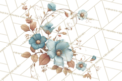 Green Chinoiserie Clipart, Pagodas, Bamboo, Floral Png Product Image 4