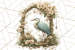 Green Chinoiserie Clipart, Pagodas, Bamboo, Floral Png Product Image 3