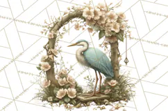 Green Chinoiserie Clipart, Pagodas, Bamboo, Floral Png Product Image 3