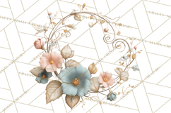 Green Chinoiserie Clipart, Pagodas, Bamboo, Floral Png Product Image 3