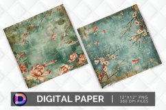 Asian Pond Digital Paper Product Image 1