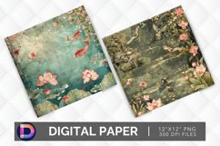 Asian Pond Digital Paper Product Image 1