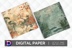 Asian Pond Digital Paper Product Image 1