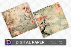 Asian Pond Digital Paper Product Image 1