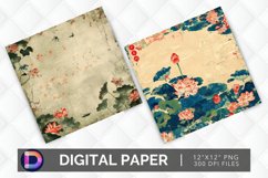 Asian Pond Digital Paper Product Image 1