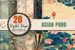 Asian Pond Digital Paper Bundle Product Image 1