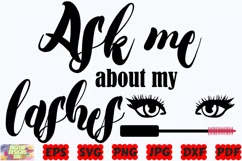 Ask Me About My Lashes SVG | Makeup SVG | Fashion SVG | PNG Product Image 1