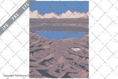 Askja Caldera in Central Highlands of Iceland WPA Art Deco Product Image 1