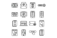 Subscriotion icons set outline vector. Business membership Product Image 1