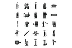 Pump icons set simple vector. Water tank Product Image 1
