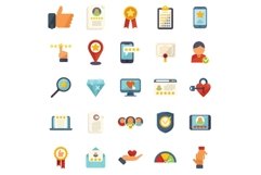 Credibility icons set flat vector. Business adevertisement Product Image 1