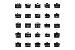 Briefcase icons set simple vector. Office bag Product Image 1