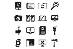 Redesign icons set simple vector. Artist brief Product Image 1