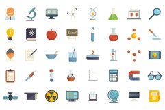 Research scientist icons set flat vector. Lab formula Product Image 1