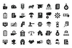 Liability icons set simple vector. Longevity annuity Product Image 1
