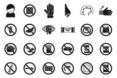 Gluten intolerance icons set simple vector. Free gluten Product Image 1