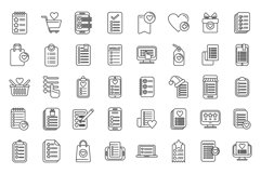 Wishlist icons set outline vector. Document page Product Image 1