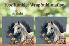 White Horse with Flowers 20oz Tumbler PNG, Horse Tumbler Product Image 2