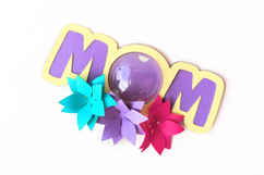 Mom with 3D Flowers Candy Dome Holder SVG