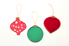 Fabric Christmas Ornament ITH Applique Embroidery Trio Product Image 1