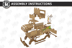 3D Easter Truck Laser Cut Bundle | Spring Home Decor Designs Product Image 7