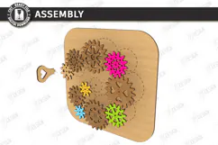 Wooden Gear Puzzle Laser Cut | Montessori Toy | Kids Laser Product Image 3