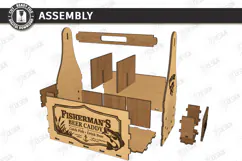 Wooden Beer Bottle Caddy Laser Cut | Father’s Day gift Idea Product Image 3