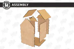 3D Mini House Paper Bin Laser Cut | Desktop Storage Box |CNC Product Image 3