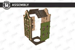 Christmas Village Nightlight Laser Cut | 3D House Lantern Product Image 3
