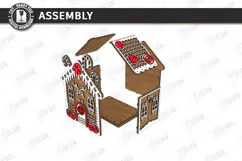3D Christmas Gingerbread House Laser Cut | Christmas House Product Image 3