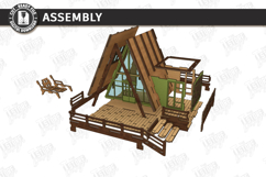 3D A-Frame House Nightlight Laser Cut | Miniature House SVG Product Image 3