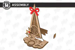 3D Christmas Shelf Decor Candle Holder Laser Cut | Holidays Product Image 3