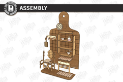 Kitchen Board Miniature Room Box Laser Cut Bundle | 3D Board Product Image 3