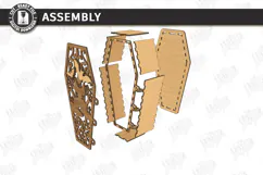 Wooden Halloween Coffin Candy Box Laser Cut | 3D Treat Box Product Image 3