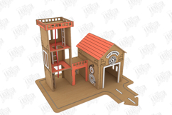 Wooden Fire Station Playset Laser Cut | Kids Laser | Toys Product Image 6