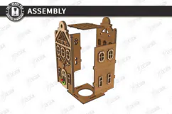Christmas Village Nightlight Laser Cut | 3D House Lantern Product Image 4