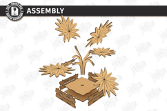 Wooden Plant Coaster Laser Cut | Leaf Cup Mat | 3D Layered Product Image 3