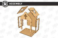 3D Layered Wooden Prayer Shrine Laser Cut | Display Stand Product Image 3